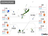 2025年02月28日の沖縄県の実況天気