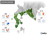 2025年03月09日の道南の実況天気