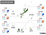 実況天気(2025年03月09日)