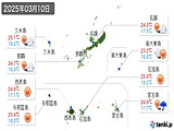 実況天気(2025年03月10日)