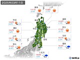 2025年03月11日の東北地方の実況天気