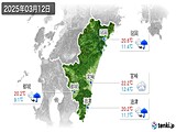 2025年03月12日の宮崎県の実況天気