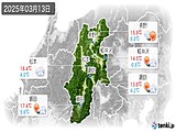 2025年03月13日の長野県の実況天気