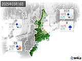 2025年03月16日の三重県の実況天気