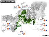 2025年03月19日の東海地方の実況天気
