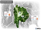 2025年03月20日の山梨県の実況天気