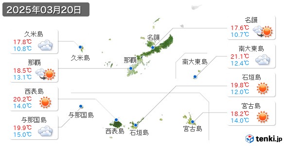 沖縄県(2025年03月20日の天気