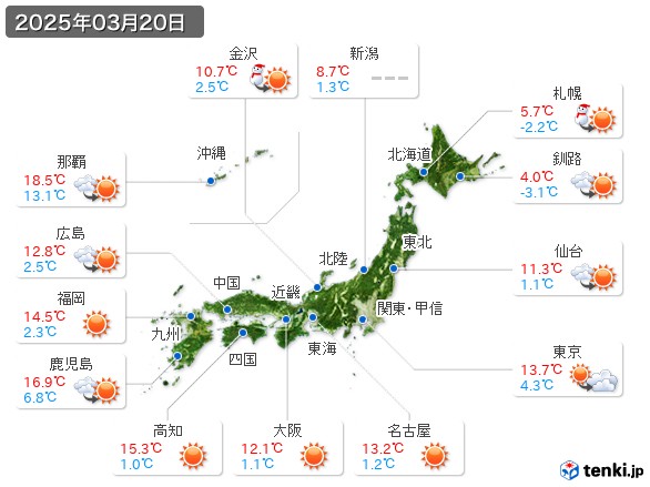 (2025年03月20日の天気