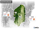 2025年03月23日の栃木県の実況天気