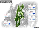 2025年03月24日の長野県の実況天気