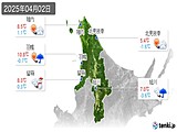 2025年04月02日の道北の実況天気