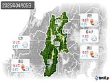 2025年04月05日の長野県の実況天気
