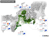 2025年04月10日の東海地方の実況天気
