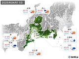 2025年04月11日の東海地方の実況天気