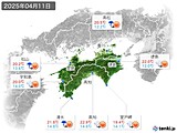 2025年04月11日の四国地方の実況天気