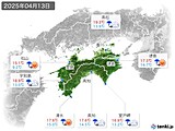 2025年04月13日の四国地方の実況天気