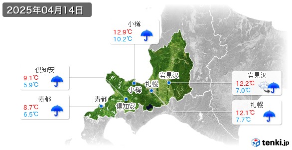 道央(2025年04月14日の天気