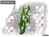 2025年04月18日の長野県の実況天気