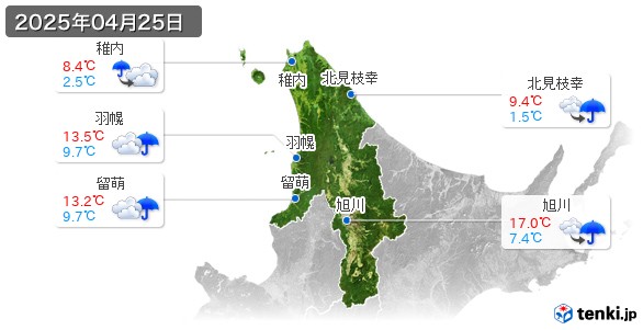 道北(2025年04月25日の天気