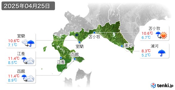 道南(2025年04月25日の天気