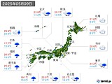 実況天気(2025年05月09日)