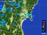 2015年01月02日の宮城県の雨雲レーダー