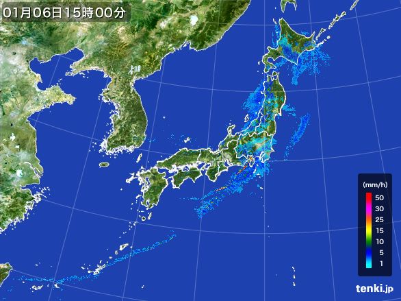 雨雲レーダー(2015年01月06日)