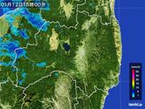 2015年01月12日の福島県の雨雲レーダー