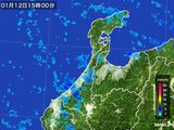 2015年01月12日の石川県の雨雲レーダー