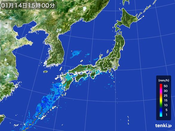 雨雲レーダー(2015年01月14日)