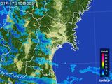 雨雲レーダー(2015年01月17日)