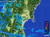 2015年01月17日の宮城県の雨雲レーダー