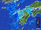 2015年01月21日の九州地方の雨雲レーダー