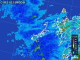 2015年01月21日の長崎県(五島列島)の雨雲レーダー