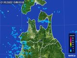 2015年01月28日の青森県の雨雲レーダー