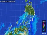 2015年01月30日の東北地方の雨雲レーダー