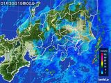 2015年01月30日の関東・甲信地方の雨雲レーダー