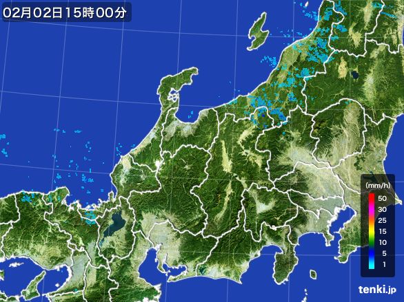 北陸地方の雨雲レーダー(2015年02月02日)