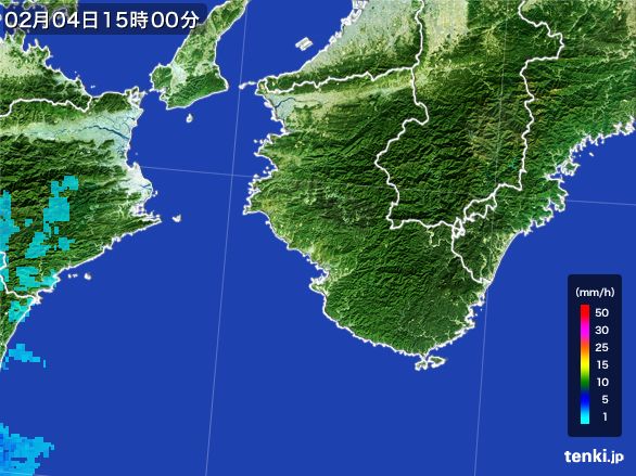 和歌山県の雨雲レーダー(2015年02月04日)