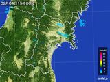 2015年02月04日の宮城県の雨雲レーダー