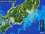 2015年02月05日の関東・甲信地方の雨雲レーダー