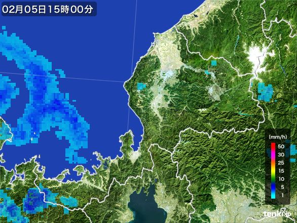 福井県の雨雲レーダー(2015年02月05日)