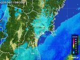 2015年02月08日の宮城県の雨雲レーダー