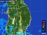 2015年02月11日の岩手県の雨雲レーダー