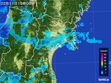 2015年02月11日の宮城県の雨雲レーダー