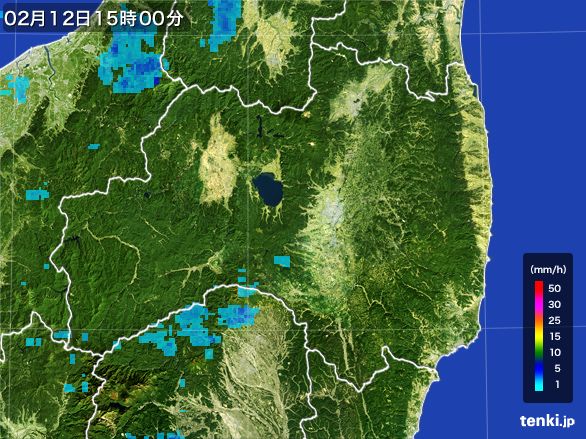 福島県の雨雲レーダー(2015年02月12日)