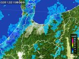 2015年02月12日の富山県の雨雲レーダー