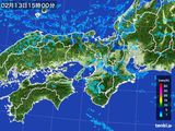 2015年02月13日の近畿地方の雨雲レーダー
