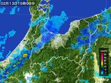 2015年02月13日の富山県の雨雲レーダー