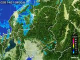 2015年02月14日の岐阜県の雨雲レーダー
